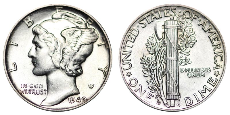 1940s Mercury Dime