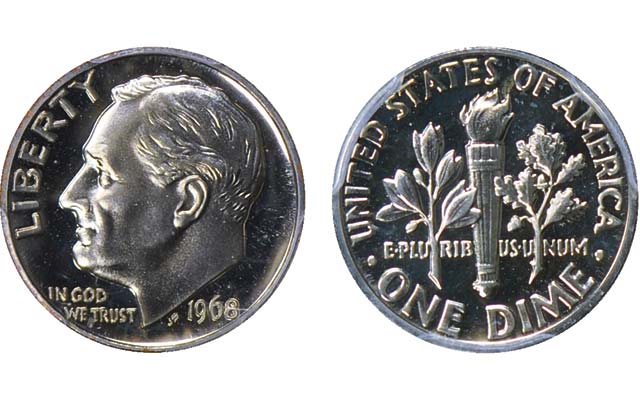 1968 Roosevelt Dime (Mint Error)